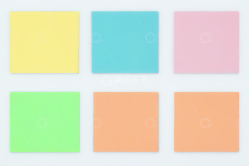 高清大图下载【趣麦麦图】彩色便签纸排列展示