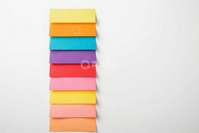高清大图下载【趣麦麦图】彩色便签纸整齐排列