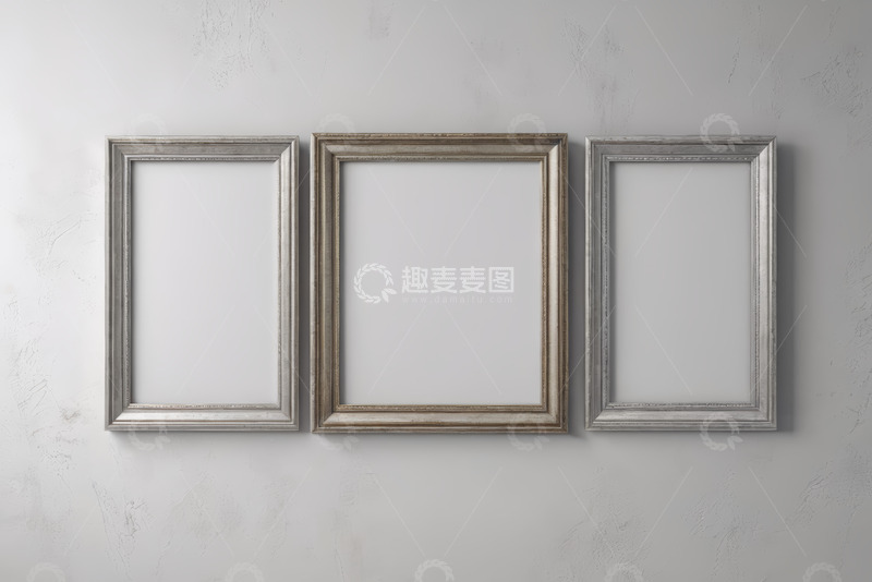 高清大图下载【趣麦麦图】墙面上的三个装饰画框架