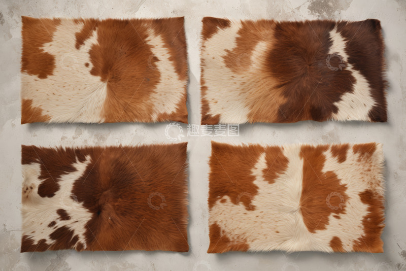 高清大图下载【趣麦麦图】多块牛皮毛皮纹理展示