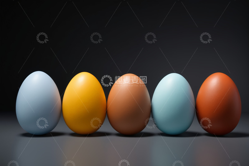 高清大图下载【趣麦麦图】-黑色背景上的复活节彩蛋装饰