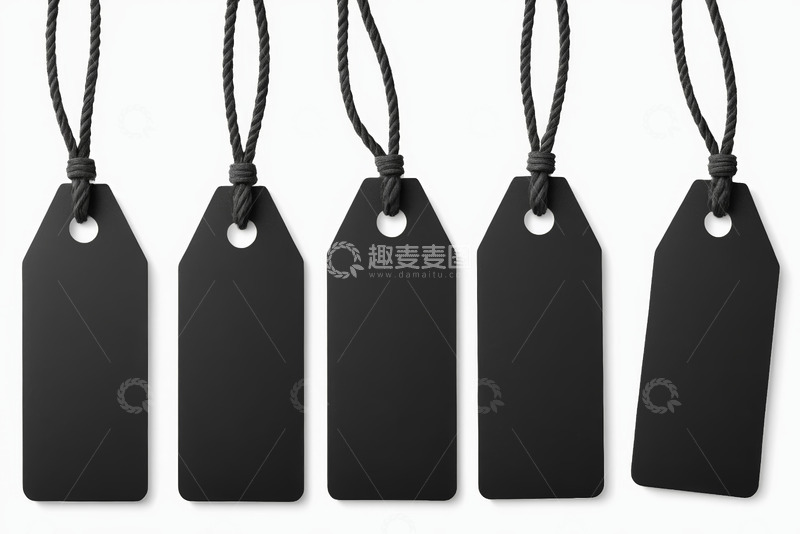 高清大图下载【趣麦麦图】黑色吊牌挂绳素材