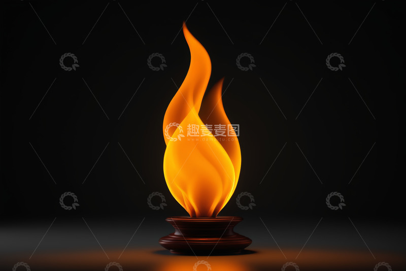 高清大图下载【趣麦麦图】黑色背景上的火焰素材