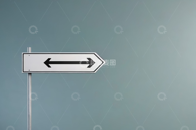 高清大图下载【趣麦麦图】双向箭头指示路牌