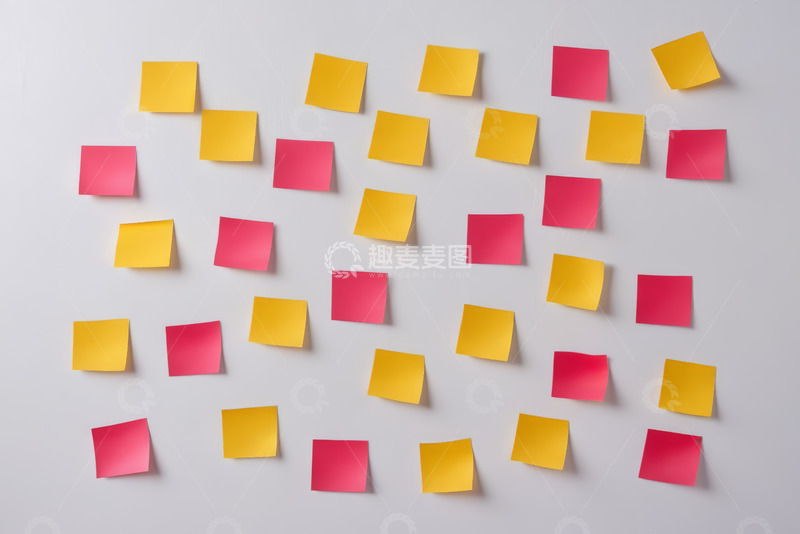高清大图下载【趣麦麦图】彩色便签纸排列展示