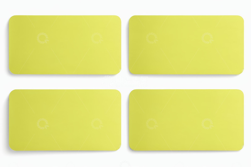 高清大图下载【趣麦麦图】四张黄色空白卡片