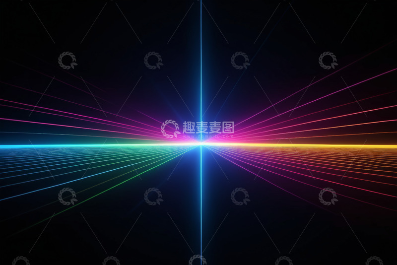 高清大图下载【趣麦麦图】彩色光线放射背景