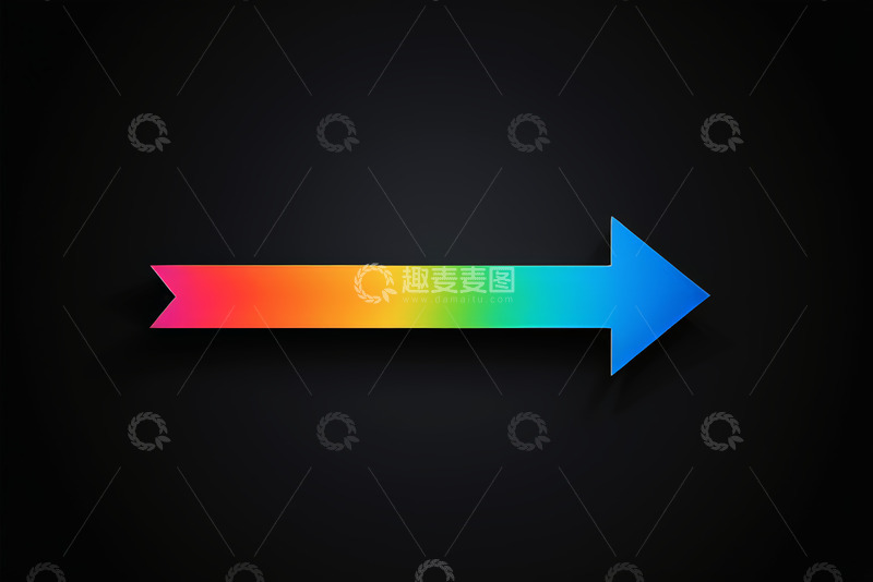 高清大图下载【趣麦麦图】黑色背景橙色箭头