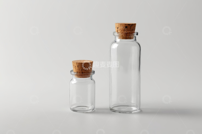 高清大图下载【趣麦麦图】透明玻璃瓶配软木塞静物