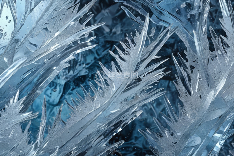 高清大图下载【趣麦麦图】冰面纹理特写