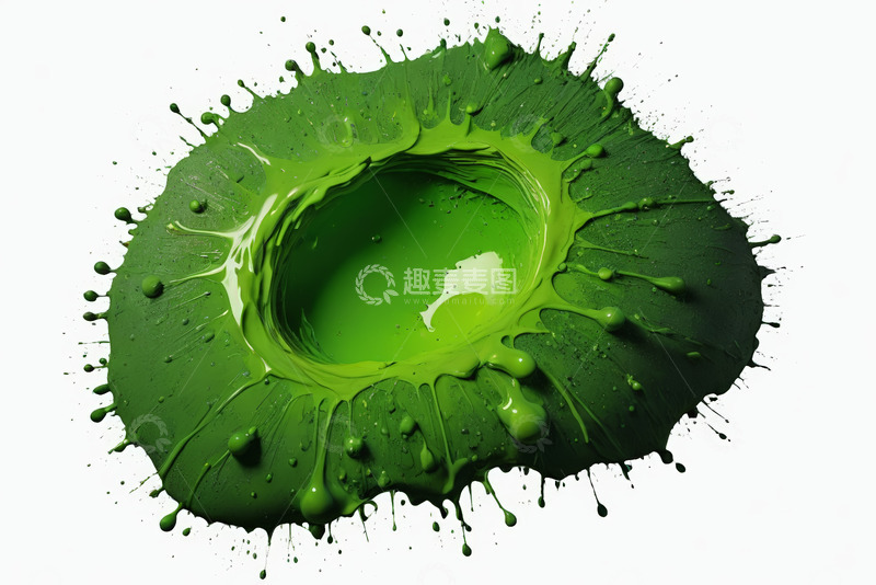 高清大图下载【趣麦麦图】绿色油漆飞溅效果素材