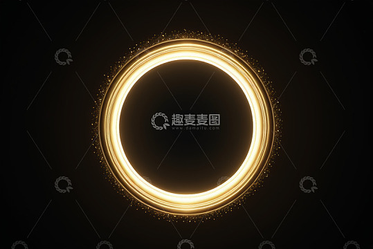 发光抽象植物形状光影素材
