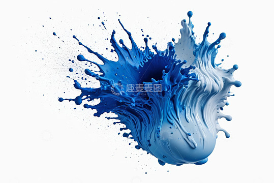 蓝色液体飞溅效果