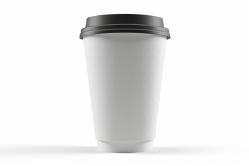 白色纸杯带黑色杯盖