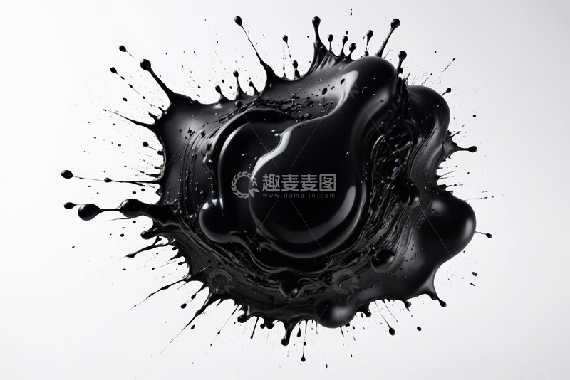 高清大图下载【趣麦麦图】黑色液体飞溅特写