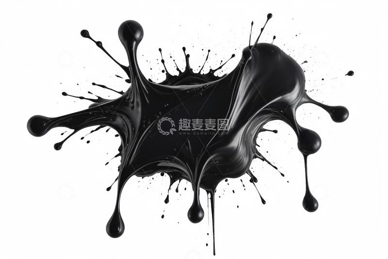 高清大图下载【趣麦麦图】黑色液体飞溅效果素材