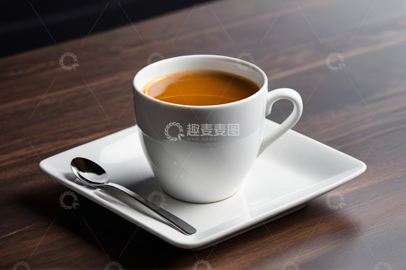 高清大图下载【趣麦麦图】白色杯碟装盛的咖啡饮品