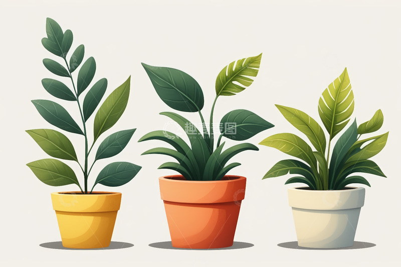 高清大图下载【趣麦麦图】单棵椰子树在浅色背景下