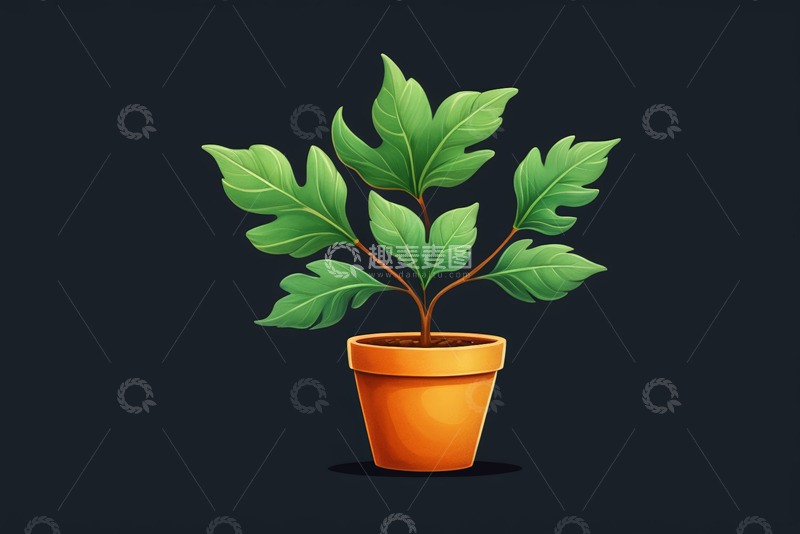 高清大图下载【趣麦麦图】三盆绿植盆栽