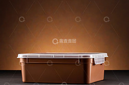 棕色塑料容器带透明盖子