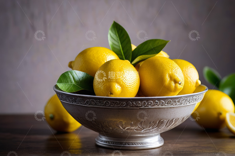 高清大图下载【趣麦麦图】碗中新鲜柠檬静物