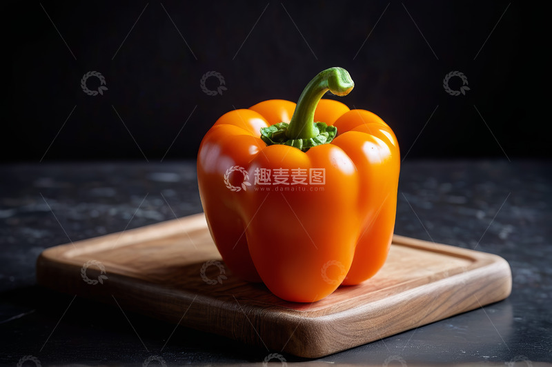 高清大图下载【趣麦麦图】案板上的橙色甜椒静物