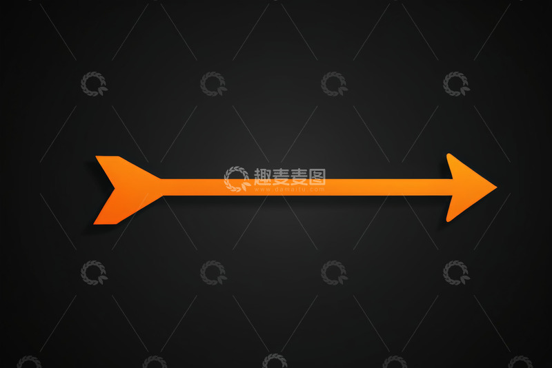 高清大图下载【趣麦麦图】黑色背景橙色箭头图标