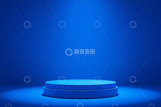 蓝色背景圆形展示舞台