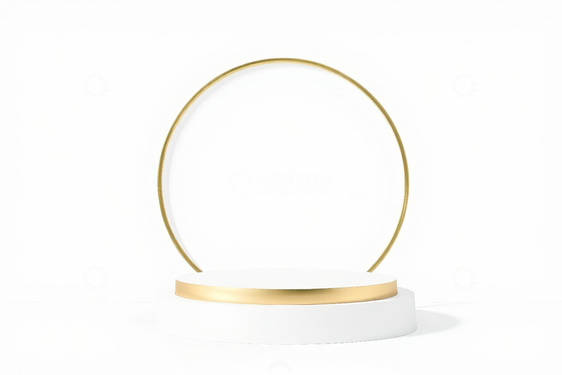 高清大图下载【趣麦麦图】白色底座金色圆环展示台