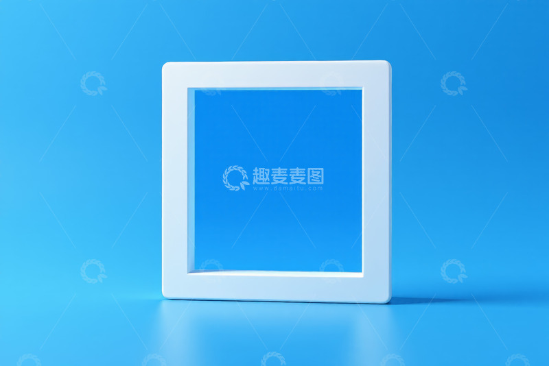 高清大图下载【趣麦麦图】蓝色背景白色方形框架