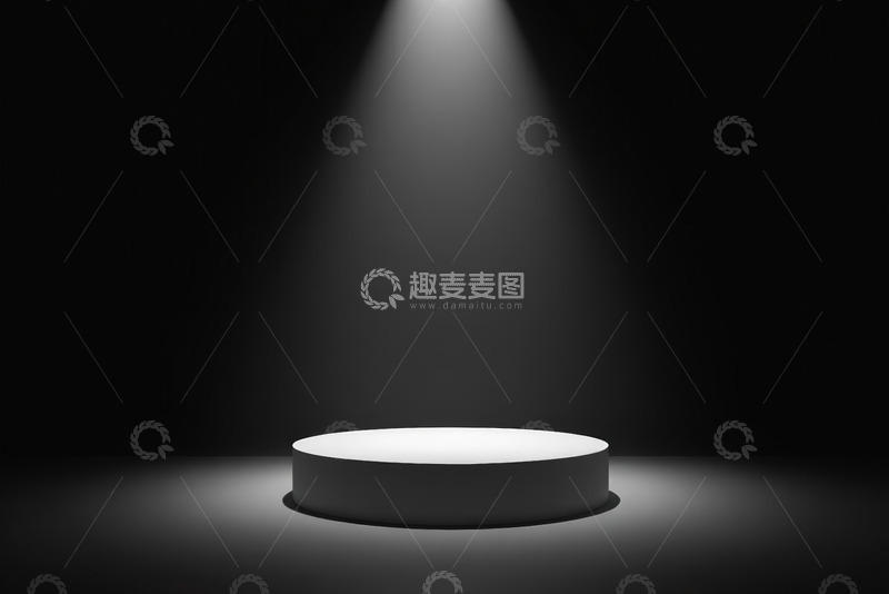 高清大图下载【趣麦麦图】聚光灯下的圆形展示台