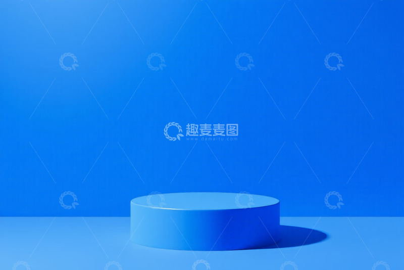 高清大图下载【趣麦麦图】蓝色简约圆形展示台背景