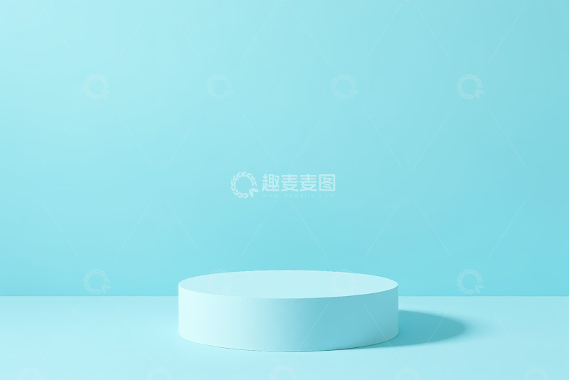 高清大图下载【趣麦麦图】浅蓝色背景圆形展示台