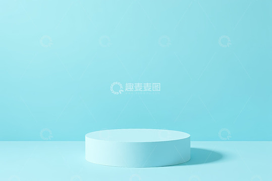 浅蓝色背景圆形展示台