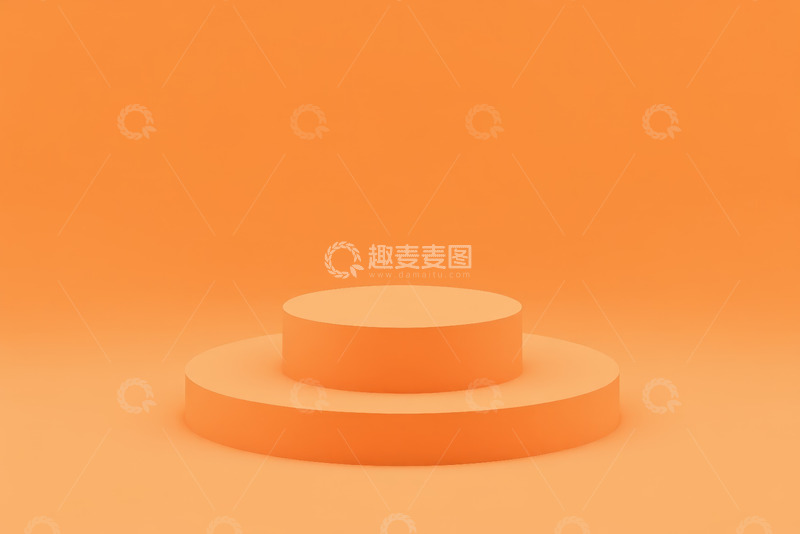 高清大图下载【趣麦麦图】橙色双层圆形展示台