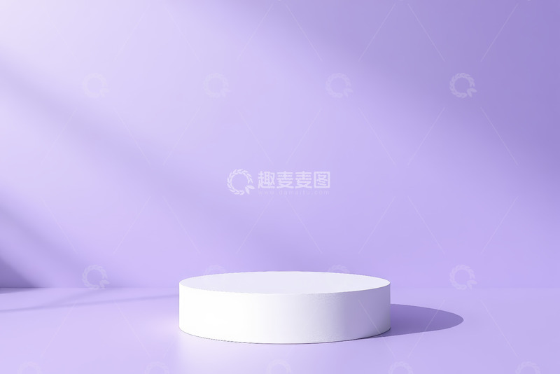 高清大图下载【趣麦麦图】紫色背景白色圆形展示台
