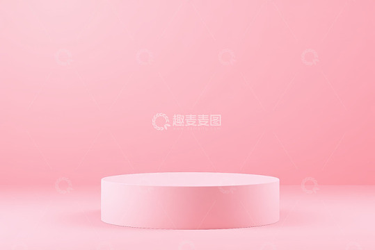 粉色背景圆形展示台