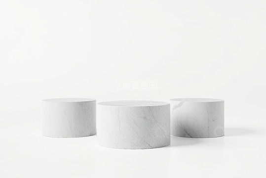 白色大理石圆柱展示台