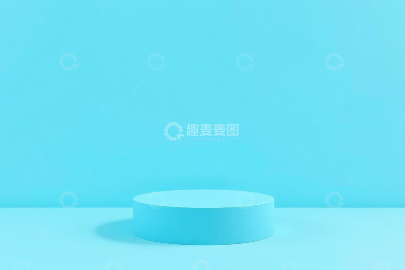 高清大图下载【趣麦麦图】蓝色背景圆形展示台