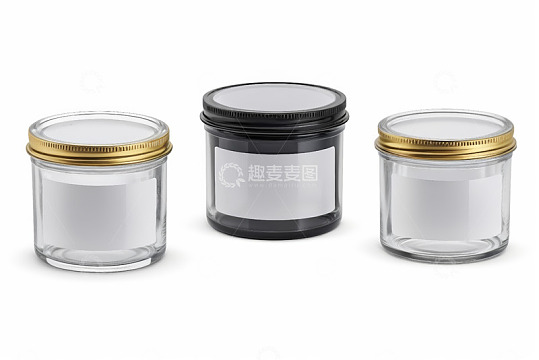 带盖玻璃罐组合素材