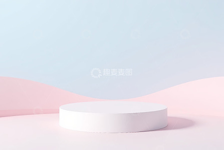 浅色背景圆形产品展示台