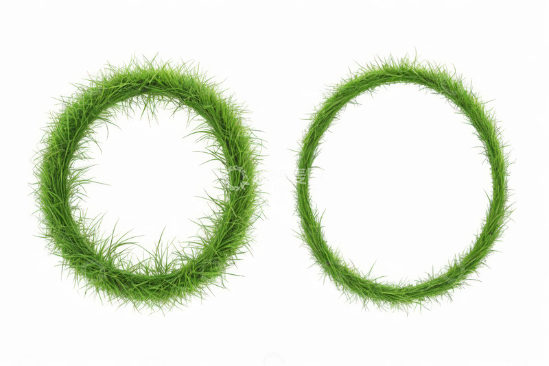 高清大图下载【趣麦麦图】绿色草环简约背景素材