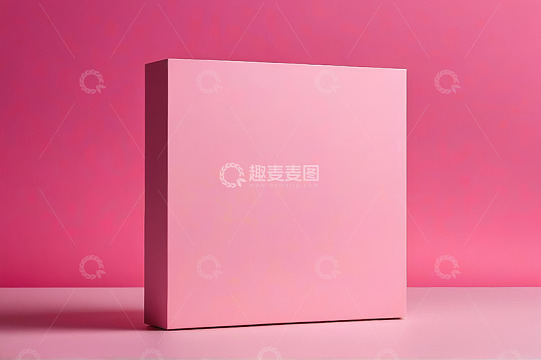 粉色背景上的方形盒子