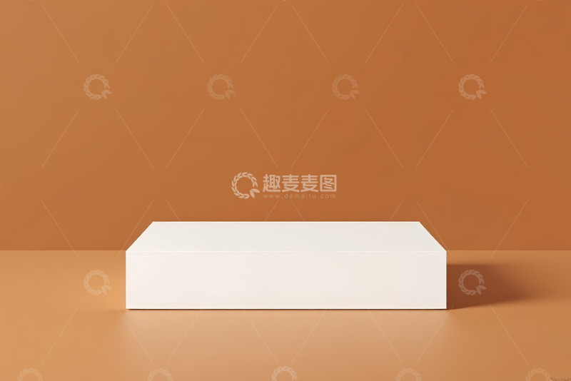 高清大图下载【趣麦麦图】橙色背景白色长方体展示台