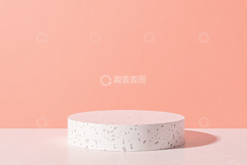 高清大图下载【趣麦麦图】粉色背景下的圆形产品展示台