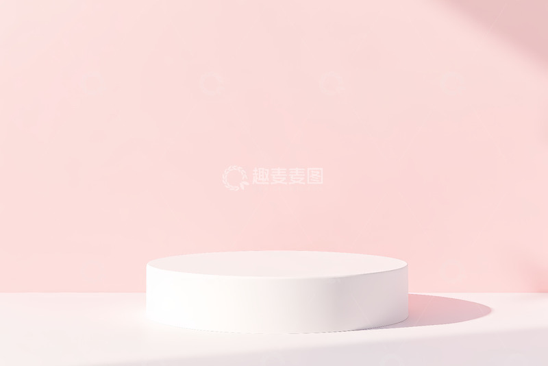 高清大图下载【趣麦麦图】粉色背景白色圆形展示台