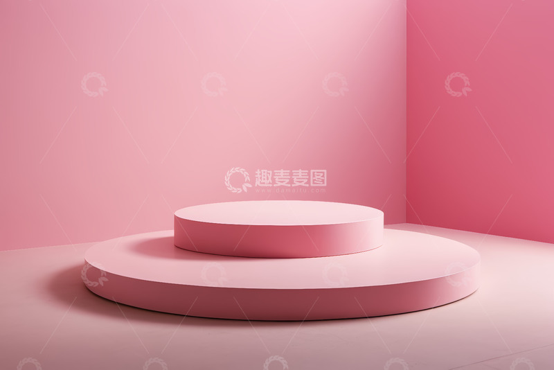 高清大图下载【趣麦麦图】粉色双层圆形展示台