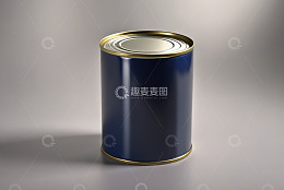 蓝色金属罐头特写