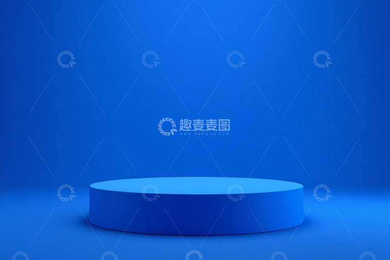 高清大图下载【趣麦麦图】蓝色背景中的圆形展示台