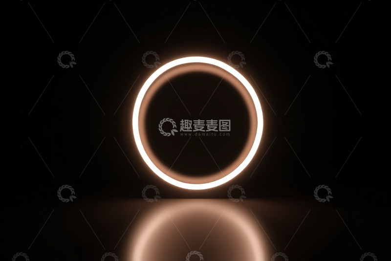 高清大图下载【趣麦麦图】黑色背景发光圆环